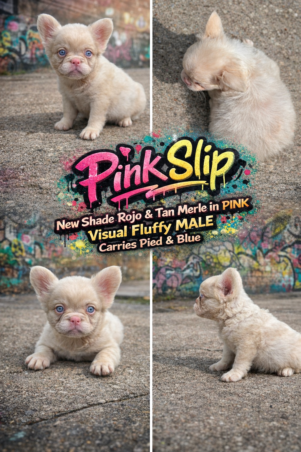 Pink Slip - New Shade Rojo Merle Covered In PINK Fluffy