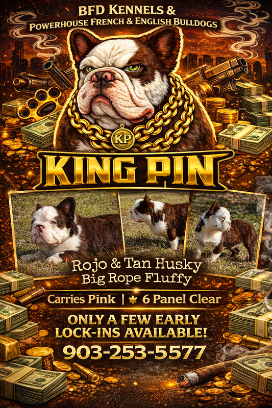 King Pin - Rojo & Tan Husky Big Rope Fluffy Carries Pink - EARLY INTRO $1500